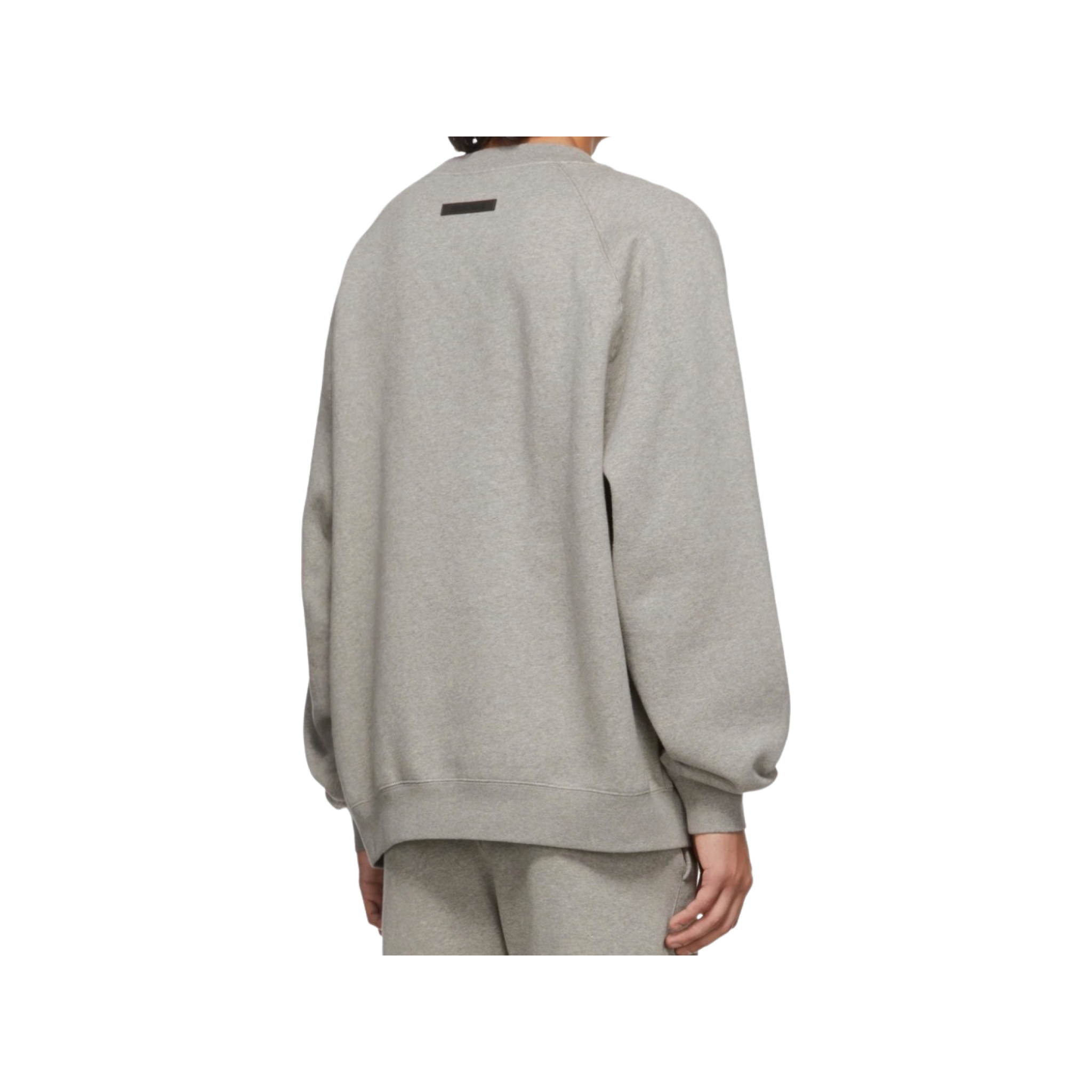 Fear of God Essentials Crewneck Sweater in Heather Oat colorway (back)