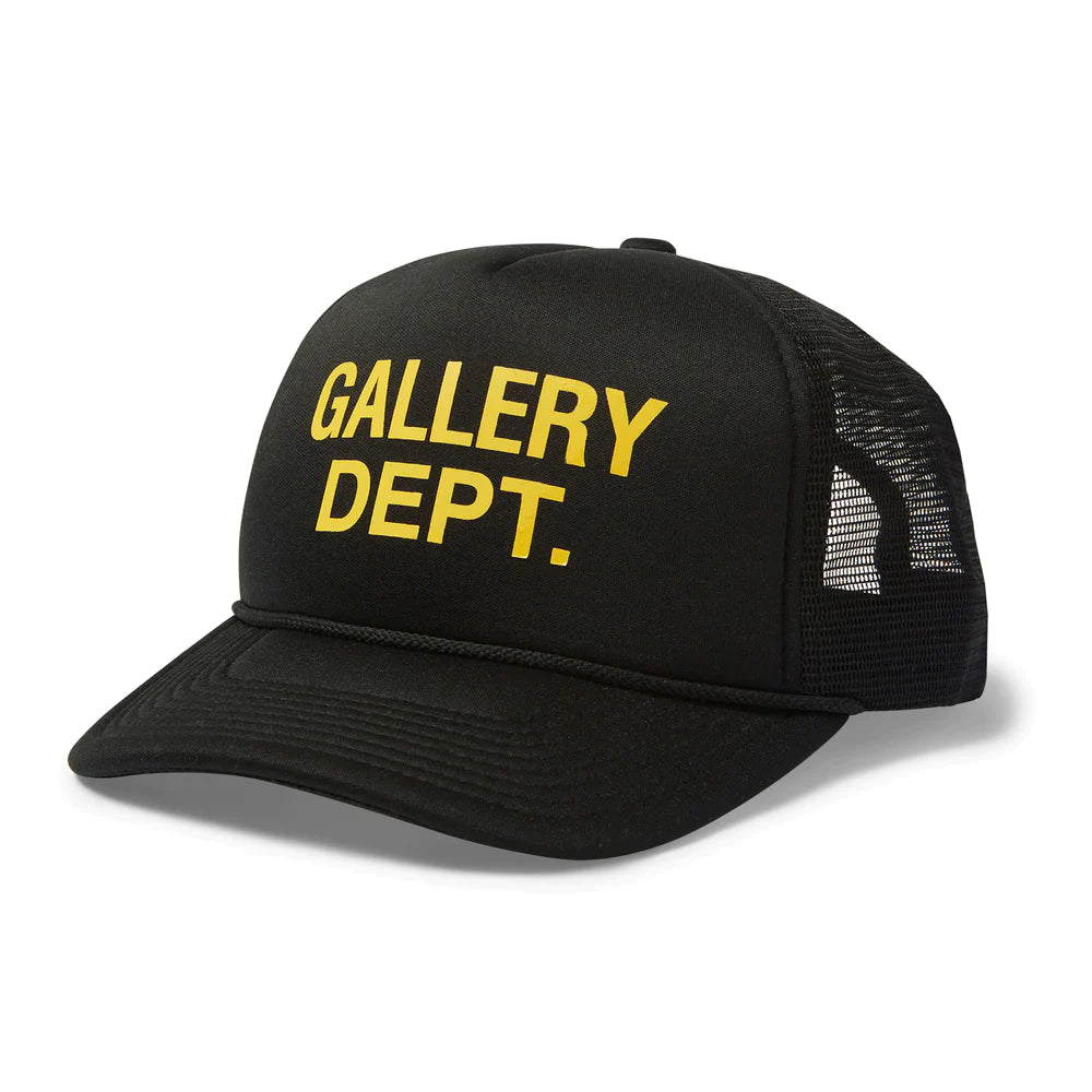 Gallery Dept Yellow Logo Trucker Hat Black