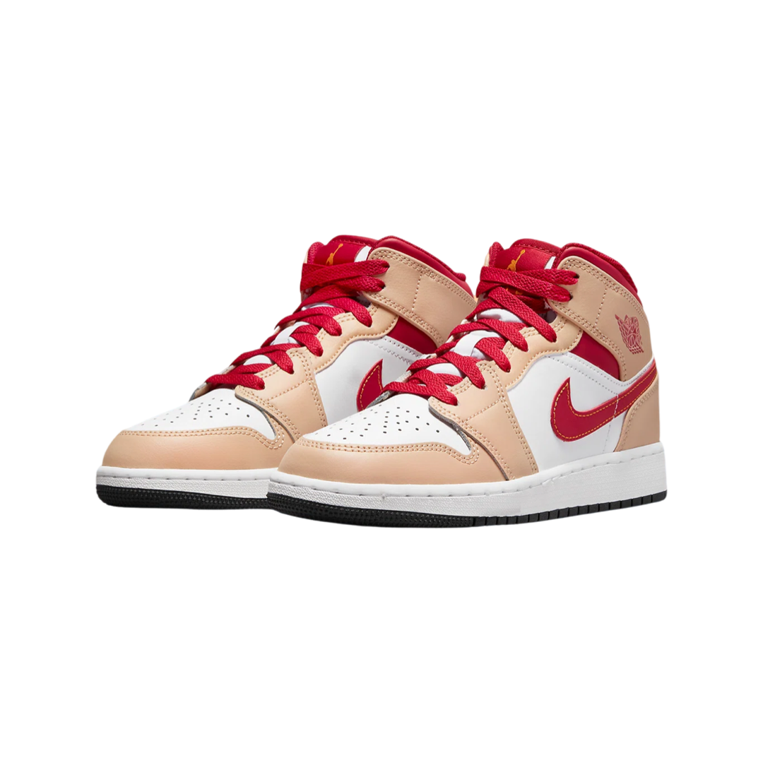 Jordan 1 Mid  "Beige Red"